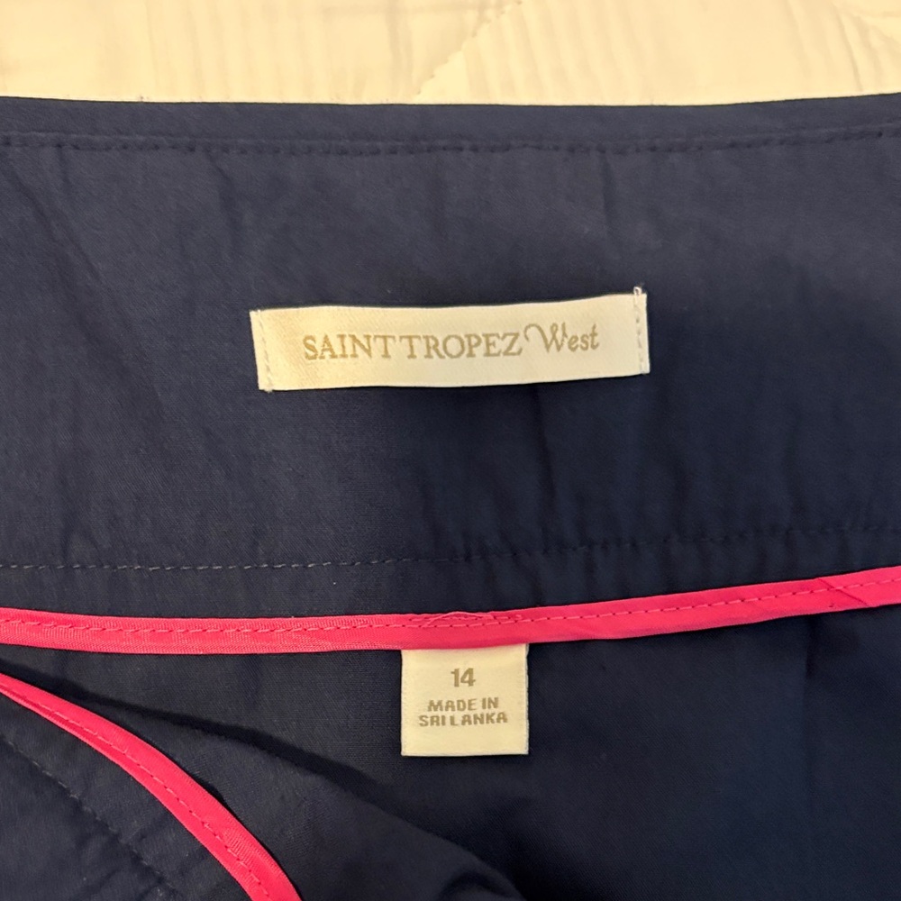 Saint Tropez West Dark Blue Skirt with Bright Pink Accent inside